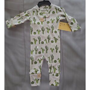 NWT Monica + Andy Infant Cactus Coveralls Size 3-6 Months Organic Cotton
